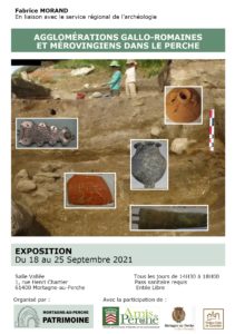 18-25 septembre 2021, Mortagne, exposition, Gallo-romains et Mérovingiens dans le Perche