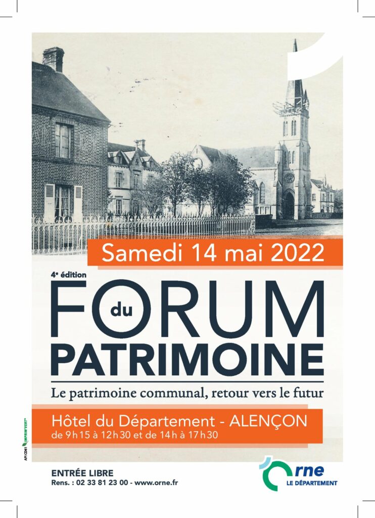 Affiche du 4e forum du patrimoine de l'Orne (14 mai 2022)