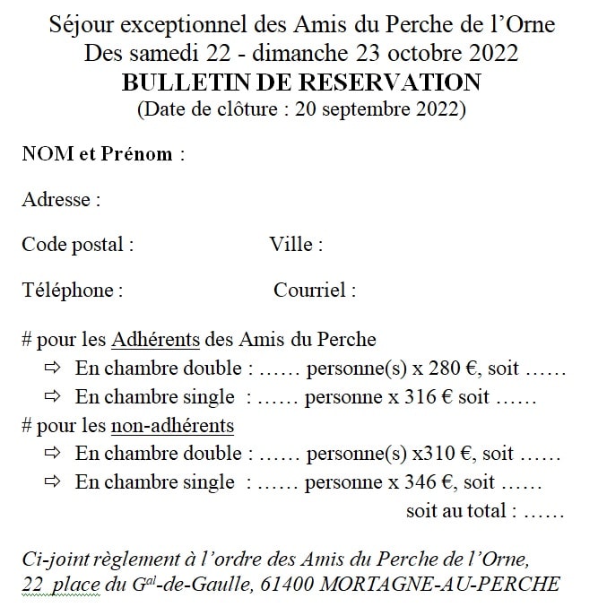 2022-10-22, Bulletin de réservation des APO, séjour en Anjou