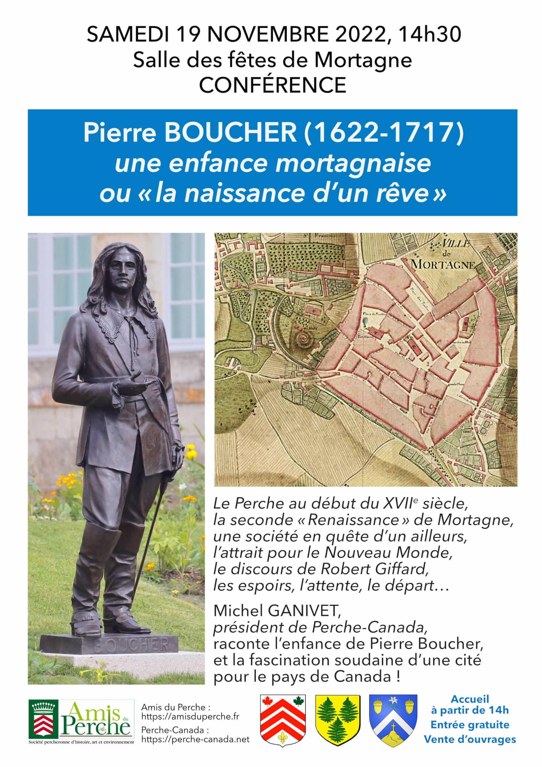 Affiche de la conférence de Michel Ganivet sur Pierre Boucher
