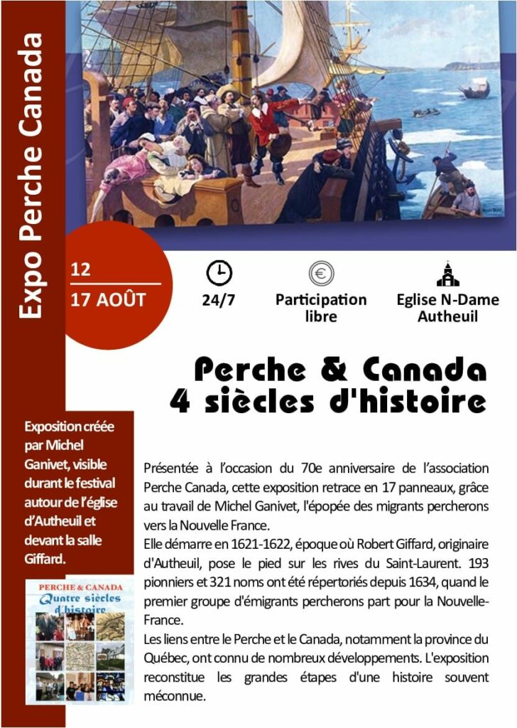 2023-08, exposition Perche et Canada, quatre siècles d'histoire