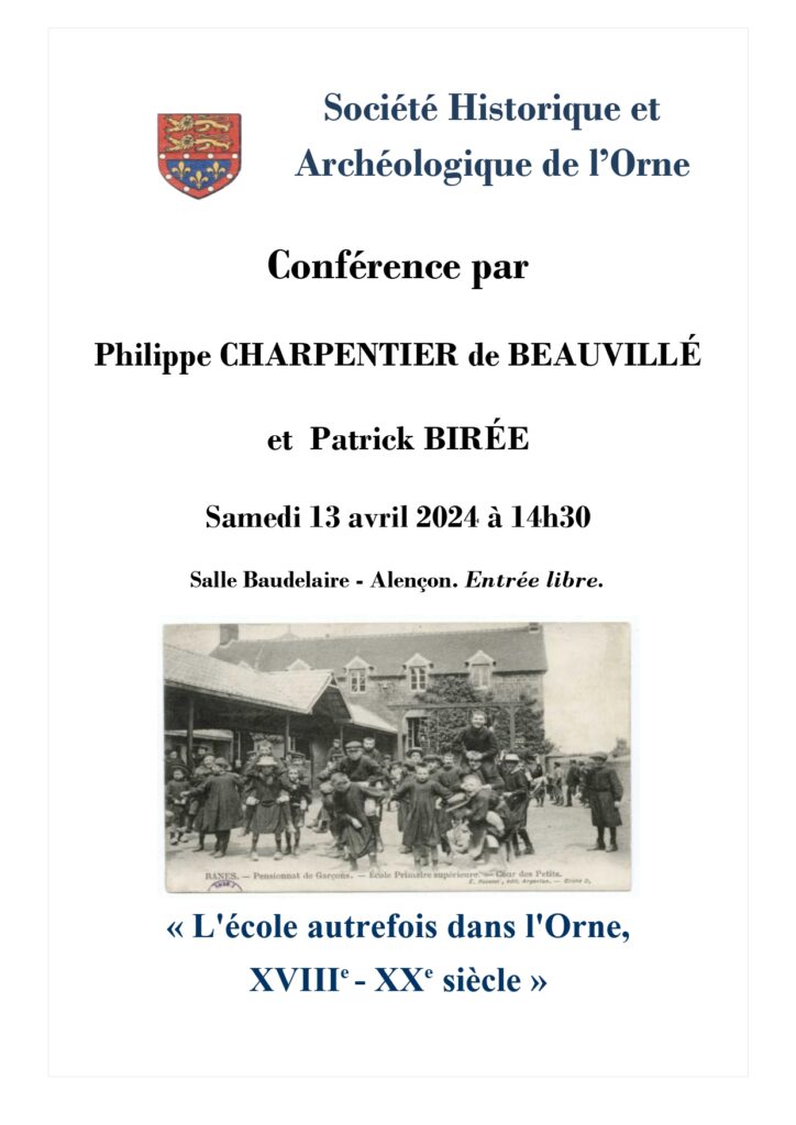 Affiche conference sur l'école dans l'Orne PB- PdB 13 04 2024