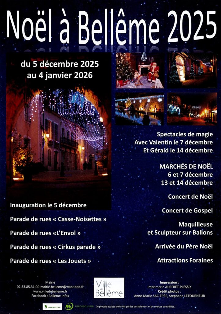 2025-12-13, affiche marché de Noël de Bellême 2025
