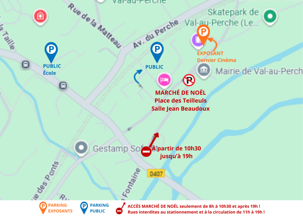 Marché de Noël de Val-au-Perche, 20 décembre 2025, plan d'accès